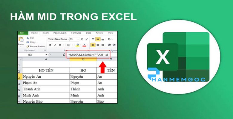 Áp Dụng Hàm MID trong Excel Để Tách Chuỗi Linh Hoạt